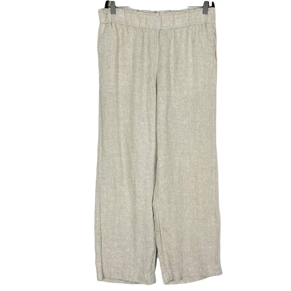 Nwot Talbots Linen Pants Large Beige Pull-On Nantucket